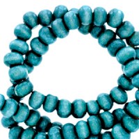 Maak sieraden met een " Nature look" met deze Houten Kralen rond 4mm Cyan blue, combineer ze eventueel met andere nature producten zoals leer en kokos kralen en maak de leukste combinaties